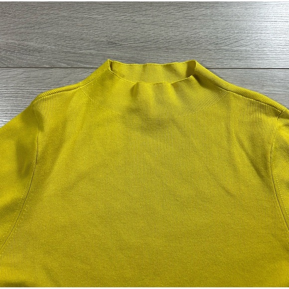 Anthropologie Maeve Bell Sleeve Yellow Mock Neck Sweater - Picture 6 of 11